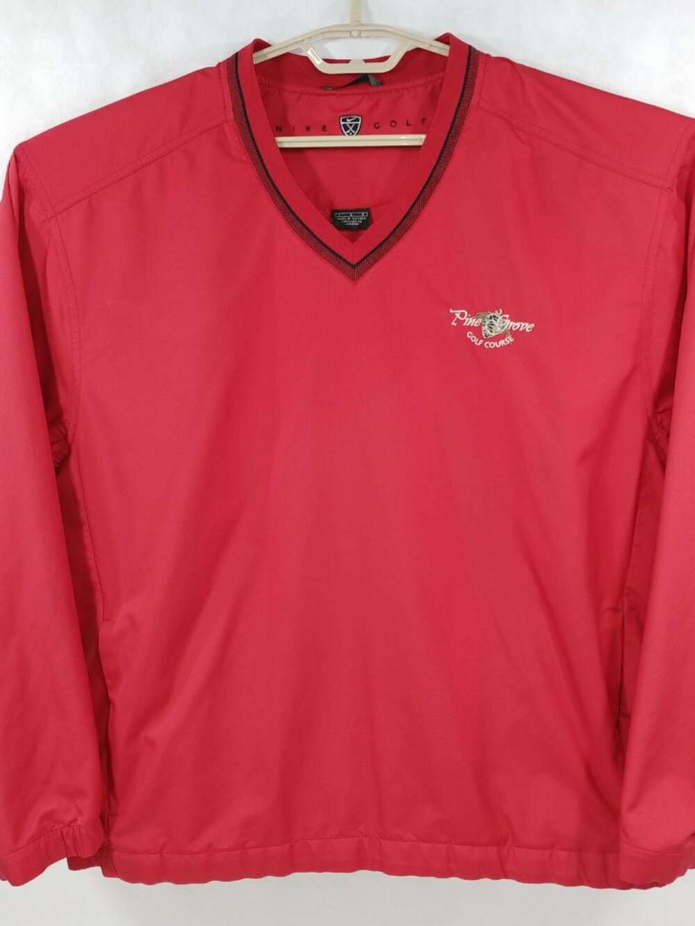 Nike Golf Pine Grove Golf Course L/S V-Neck Pullover Windbreaker Jacket Mens L